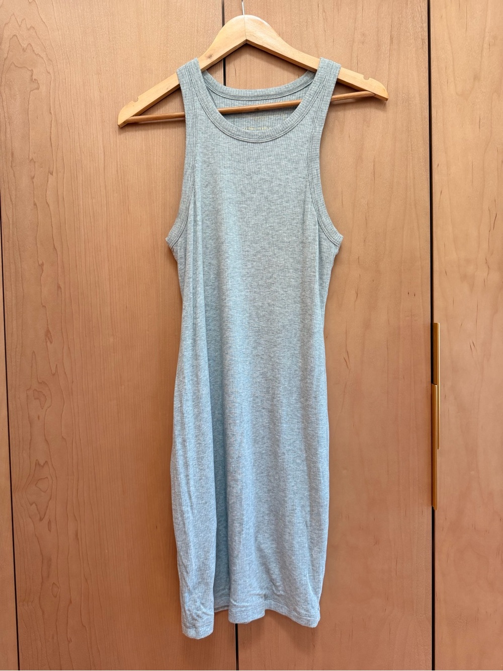 Skatie size medium Ribbed Tank Midi Dress in Light Heather Gray
